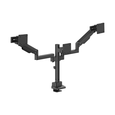 Brateck Modular Mechanical Spring Triple Monitor Arm with Sliders 17"-27" Monitor Weight Capacity (per flat