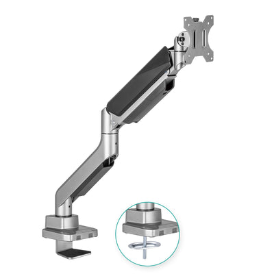MBEAT® Activiva Heavy Duty Single Monitor Screen Gas Spring Monitor Arm ACA-HMA-SGS01Y Color: Metallic Grey Screen
