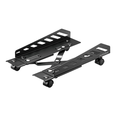 MBEAT® activiva Heavy-Duty PC Mobile Floor Stand with Casters Black Adjustable Width and Length 16cm to 30cm