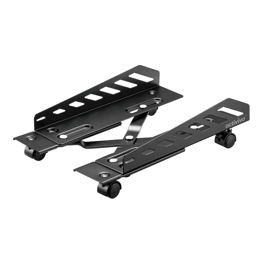 MBEAT® activiva Heavy-Duty PC Mobile Floor Stand with Casters Black Adjustable Width and Length 16cm to 30cm