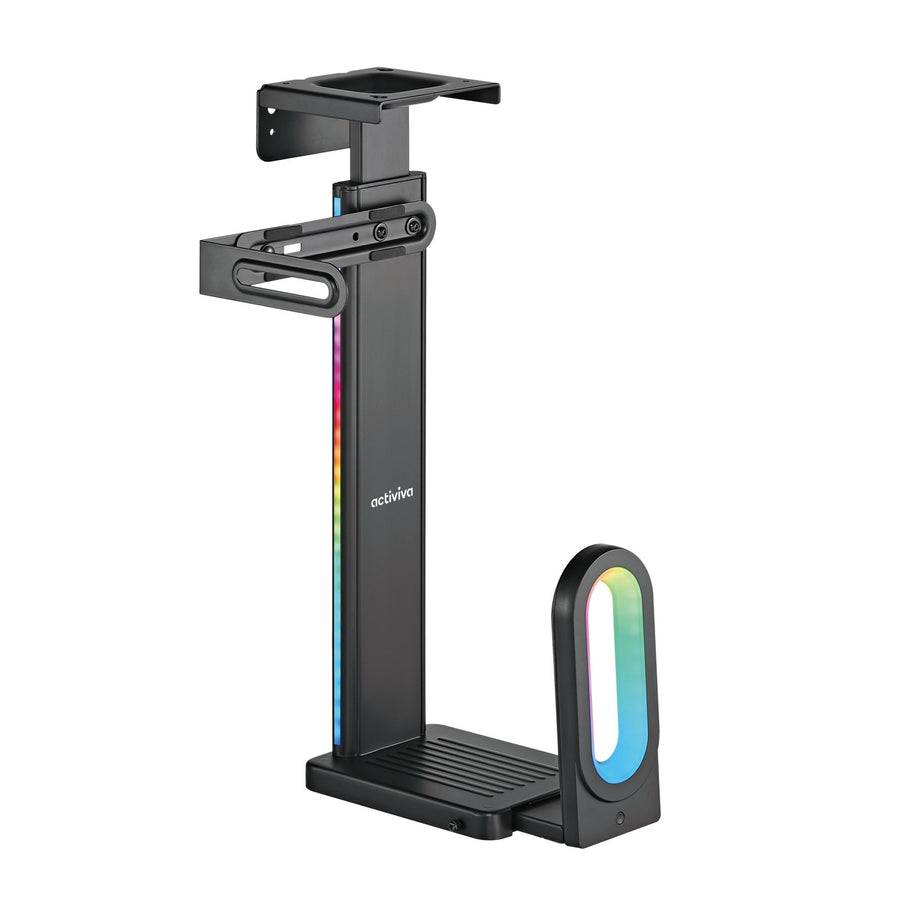 MBEAT® activiva RGB Ultra-Wide Adjustable Wall & Under-Desk Gaming PC Mount Heavy-Duty Weight Capacity 20kg (LS)