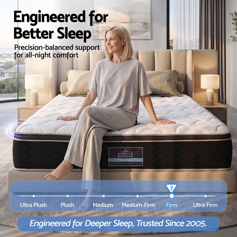 Giselle 35cm King Mattress Firm with Copper Memory Foam and Edge Support