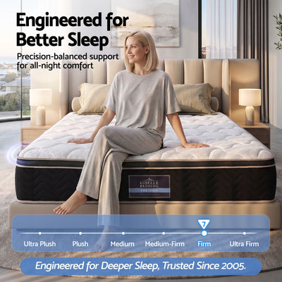 Giselle 35cm Queen Mattress Firm with Copper Memory Foam and Edge Support