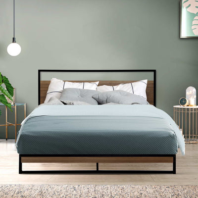 NNEDSZ Artiss Bed Frame Double Size Metal Bed Frame DANE-0