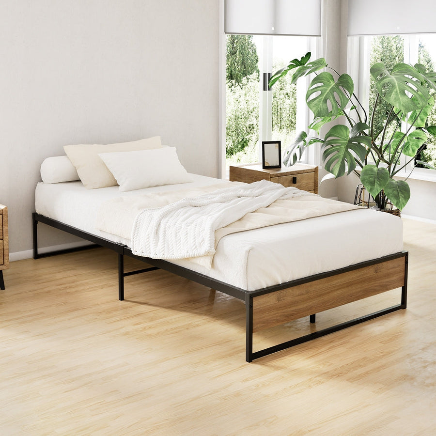 NNEDSZ Artiss Bed Frame Metal Bed Frame Bed Base OSLO - King Single-0