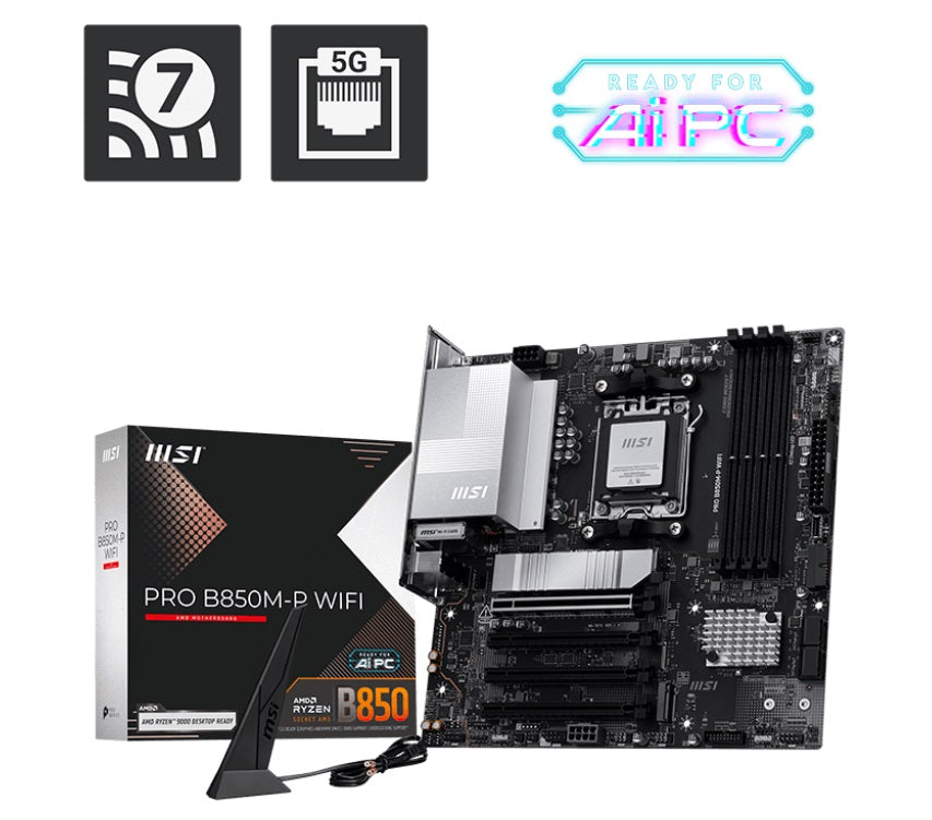MSI PRO B850M-P WIFI, AM5, 4x DDR5 256GB