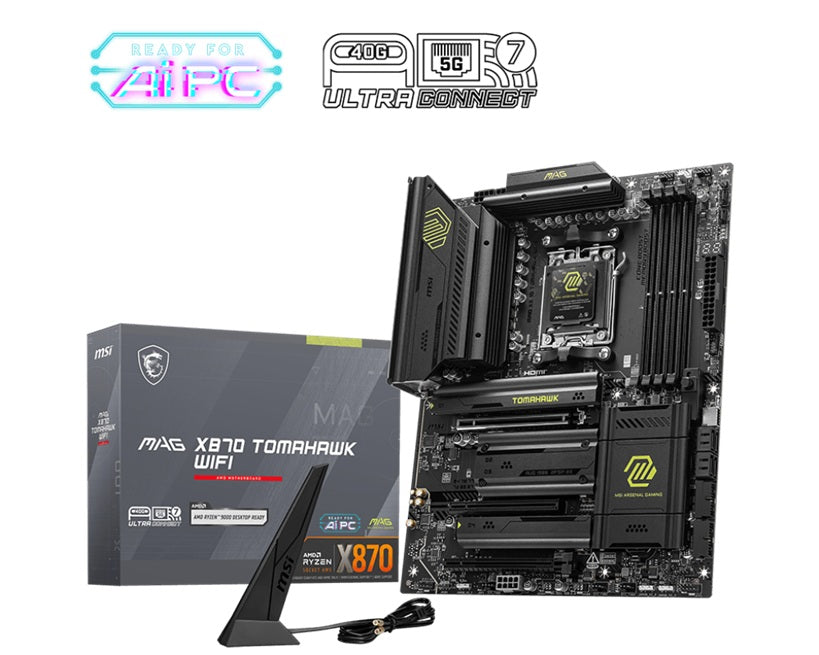 MSI MAG X870 Tomahawk WIFI, AMD AM5 ATX Motherboard 4x DDR5~256GB