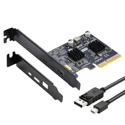 Simplecom EC365 PCIe x4 to 2-Port USB 3.2 Gen II Type-C with Mini DisplayPort Input for USB-C DP Alt Mode