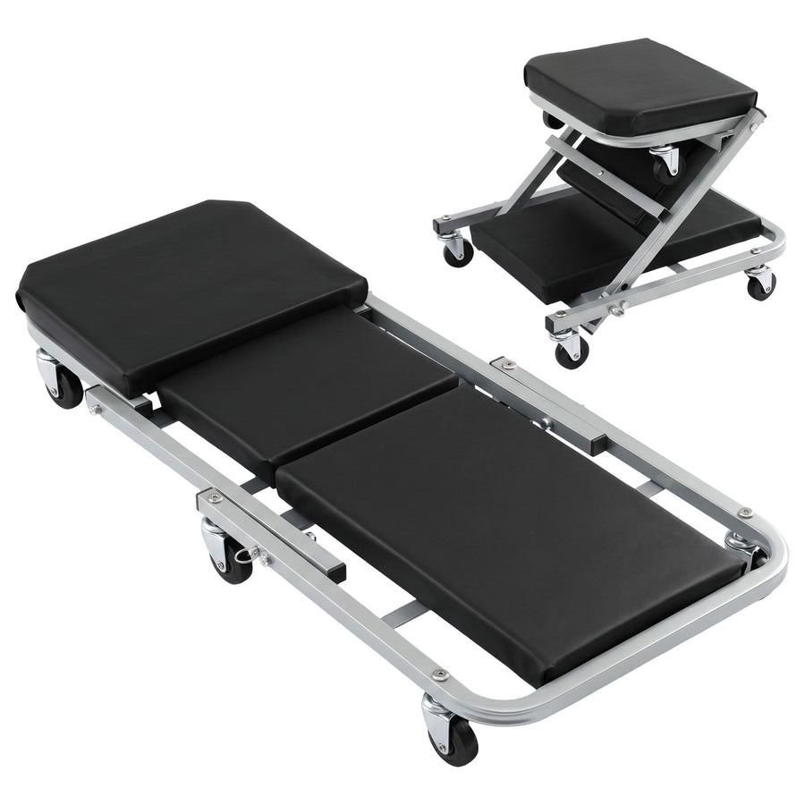 Giantz Garage Creeper 2-in-1 Mechanic Stool Rolling Automotive Z Creeper Seat
