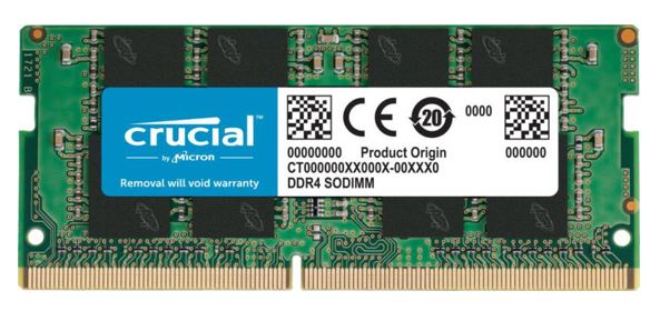 Micron (Crucial) Crucial 16GB (1x16GB) DDR4 SODIMM 3200MHz CL22 1.2V Single Ranked Notebook Laptop Memory RAM