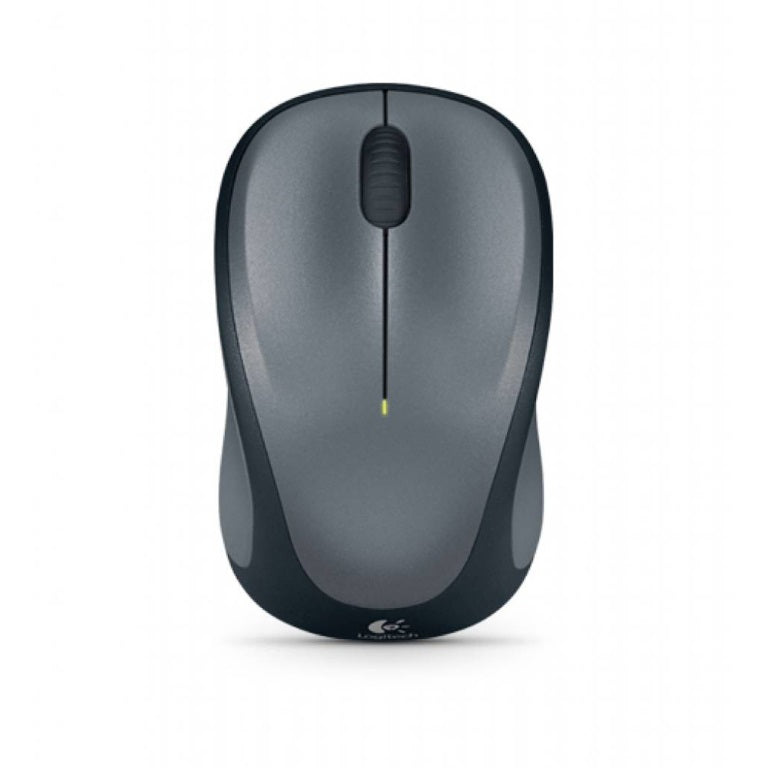 Logitech M235 Wireless Mouse Grey Contoured design Glossy Comfort Grip Advanced Optical Tracking 1-year battery