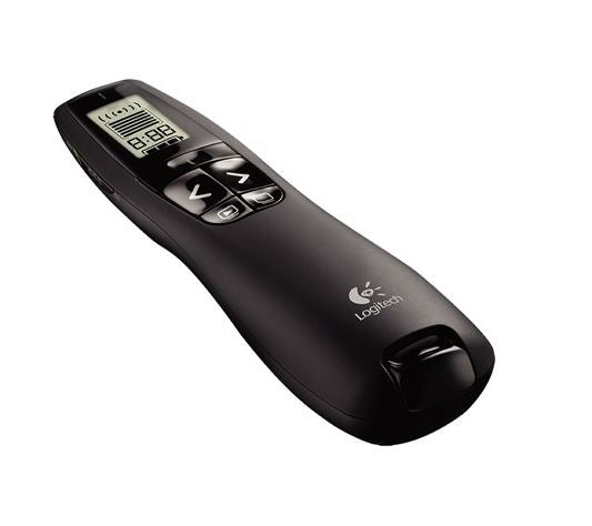 Logitech R800 Laser Presentation Remote LCD display time tracking 30m Range