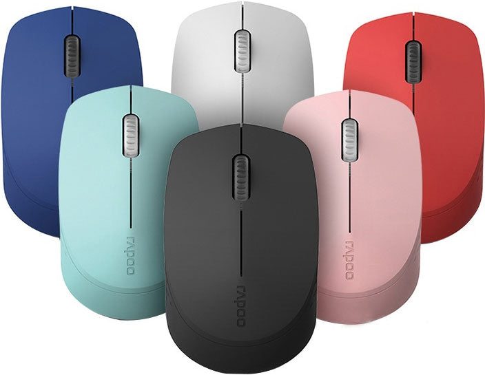 Rapoo M100 2.4GHz & Bluetooth 3 / 4 Quiet Click Wireless Mouse Blue - 1300dpi Connects up to 3 Devices