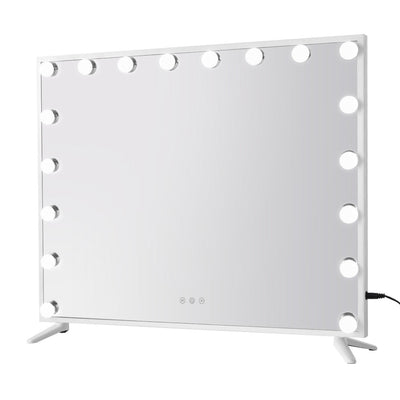 NNEDSZ 80x65cm Makeup Mirror Hollywood Vanity with LED Light White Frame-0