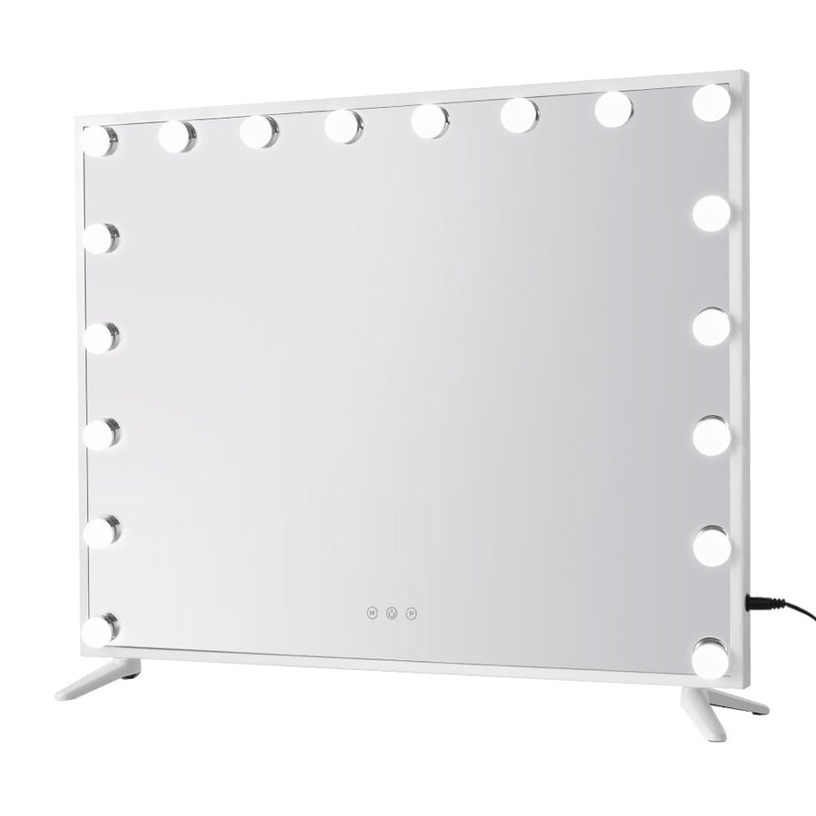 NNEDSZ 80x65cm Makeup Mirror Hollywood Vanity with LED Light White Frame-0