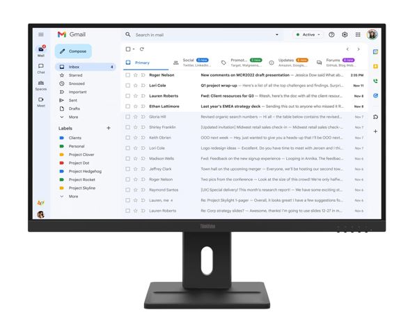 Lenovo ThinkVision E27-40 27" FHD IPS Monitor 1920x1080 16:9 4ms 100Hz Anti-glare Tilt Swivel Pivot Height Adjust