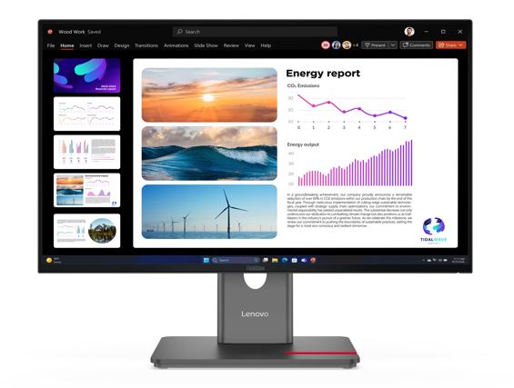 Lenovo ThinkVision P24Q-40 23.8"/24" QHD USB-C Docking Monitor 2K 2560x1440 16:9 IPS Height Adjustable Tilt Swivel