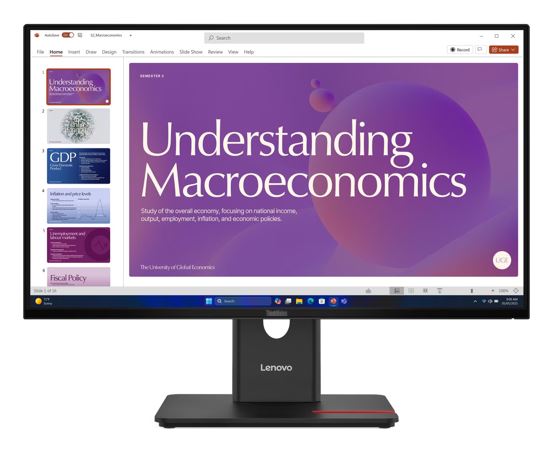 Lenovo ThinkVision T24D-40 23.8"/24" 120Hz FHD IPS Monitor USB-C Dock 100W DP Height Adjust Tilt Swivel Pivot HDMI