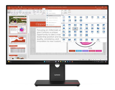 Lenovo ThinkVision T27i-40 27" FHD IPS Monitor 120Hz 1920x1080, height adjustable, tilt, swivel