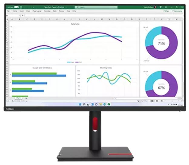 Lenovo ThinkVision T32H-30 31.5"/32" 60Hz QHD Monitor 2K 2560x1440 16:9 4ms IPS Height Adjustable Tilt Pivot