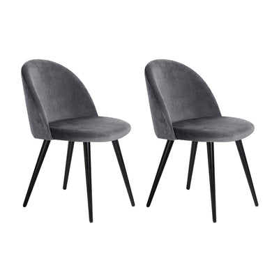 NNEDSZ Set of 2 Velvet Modern Dining Chair - Dark Grey-0