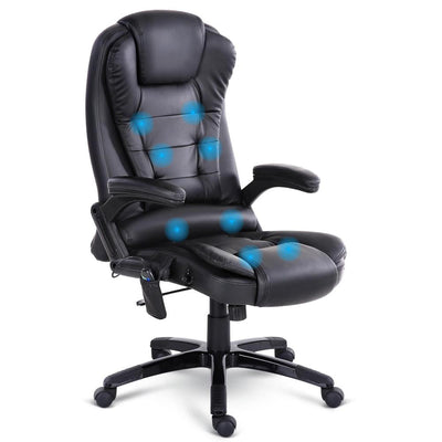 NNEDSZ 8 Leather Massage Chair - Black-0