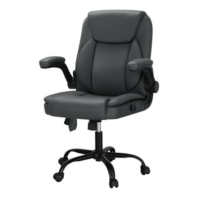 NNEDSZ 2 Point Massage Office Chair Leather Mid Back Grey-0