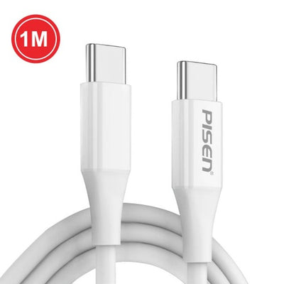 PISEN Mr White USB-C to USB-C PD 60W Cable (1M) White - 60W/3A