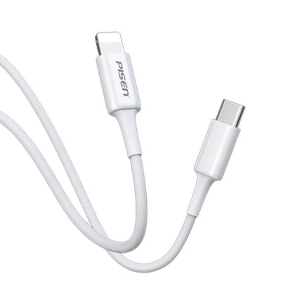 PISEN Mr White Lightning to USB-C PD Fast Charge Cable (2M) White - 3A