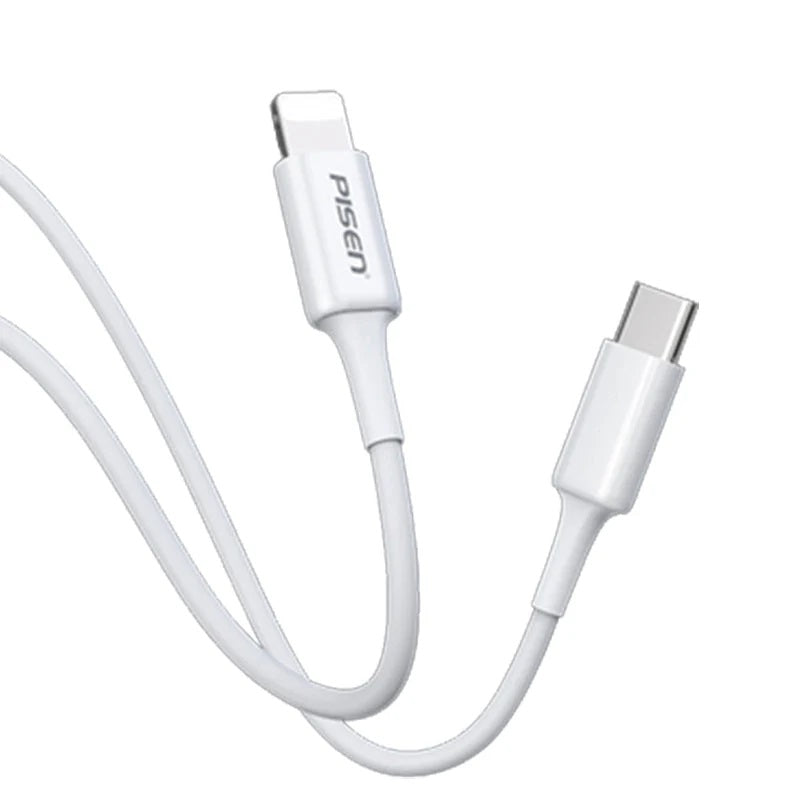 PISEN Mr White Lightning to USB-C PD Fast Charge Cable (2M) White - 3A