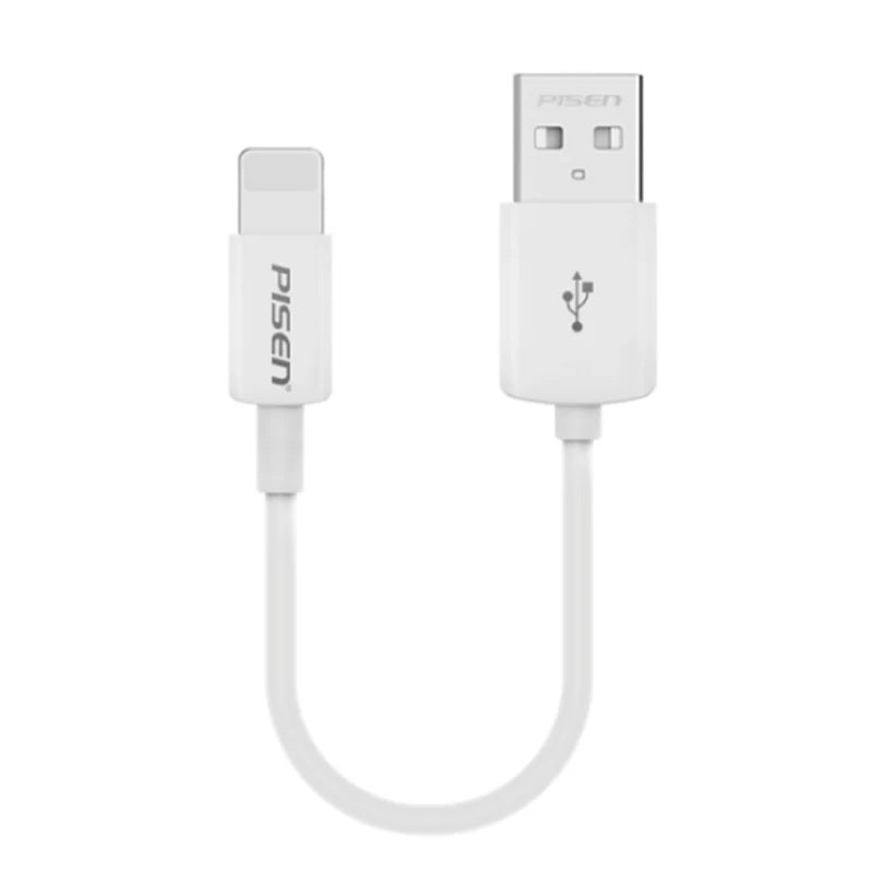 PISEN Mr White Lightning to USB-A Cable (20CM) White - Support Both Fast Charging & Data Cable