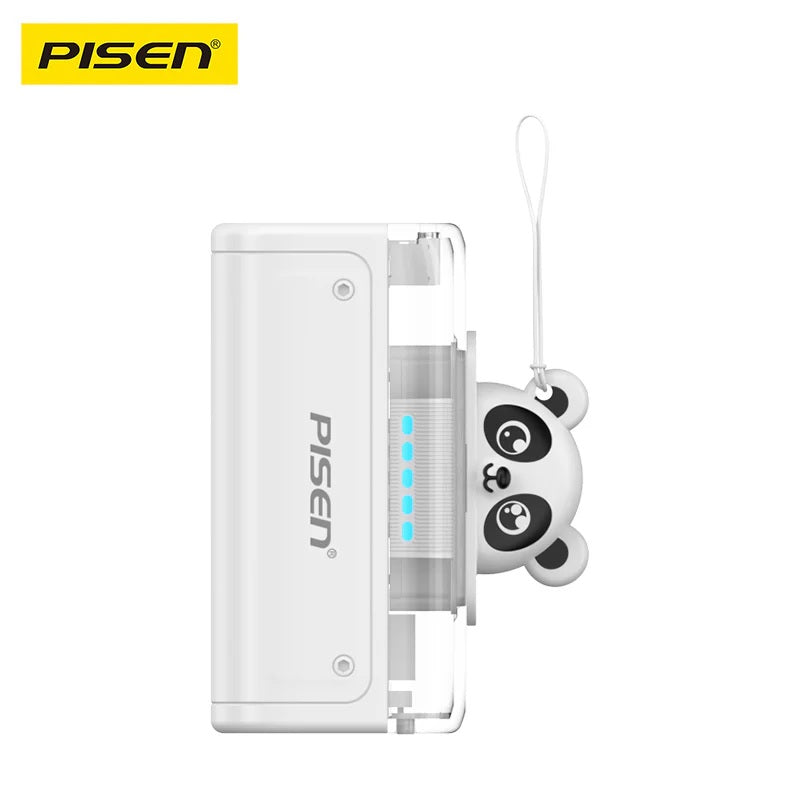 PISEN 2-in-1 Wall Charger & Tiny 5K (5000mAh) Portable Power Bank - White