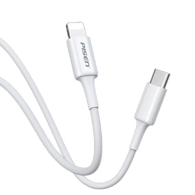 PISEN Mr White Lightning to USB-C PD Fast Charge Cable (1M) White - Support Charge 3A