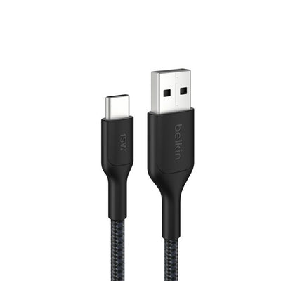 Belkin BoostCharge Pro Braided USB-C to USB-A Cable (1M) - Black (CAB022fq1MBK)