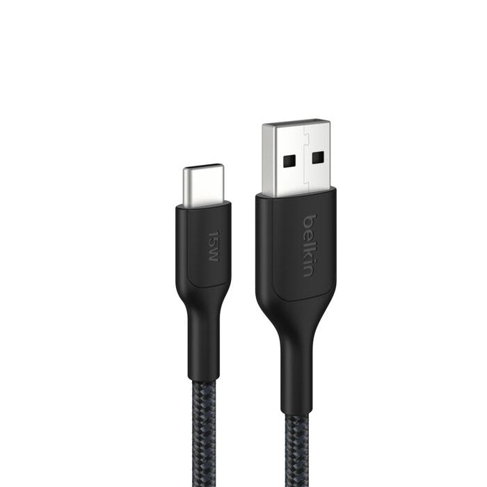 Belkin BoostCharge Pro Braided USB-C to USB-A Cable (1M) - Black (CAB022fq1MBK)