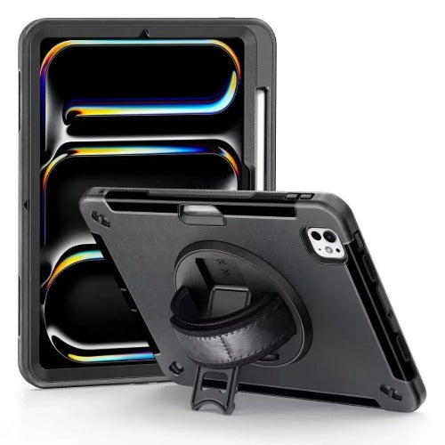 USP Rugged Apple iPad Pro (13') (M5/M4) (8th/7th Gen) Case Black - Built-in-Kickstand