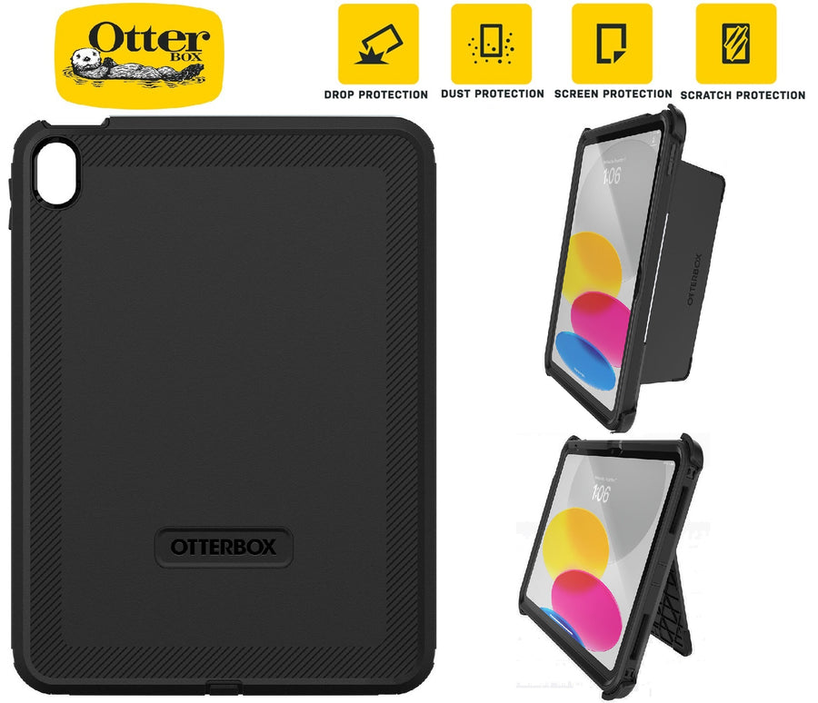 Otterbox Rugged Defender Apple iPad (11") (A16) (11th Gen) / iPad (10.9") (10th Gen) Kickstand Case Black
