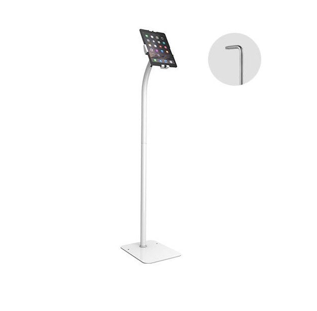 Brateck Universal Anti-Theft tablet floor stand compatible with most 7.9”-11” Tablets-White 220x300x1238mm