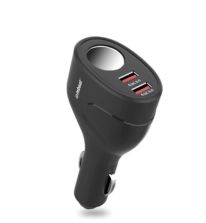 MBEAT （LS） mbeat® Gorilla Power Dual Port QC3.0 Car Charger and Cigarette Lighter Extender features built-in over heat