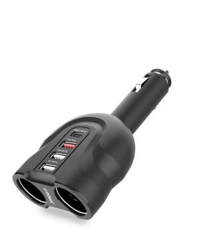 MBEAT® Gorilla Power Four Port USB-C PD & QC3.0 Car Charger with Cigar Lighter Splitter features built-in over
