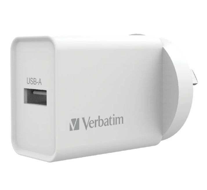 Verbatim USB Charger Single Port 2.4A - White Single Port Wall Charger Rohs