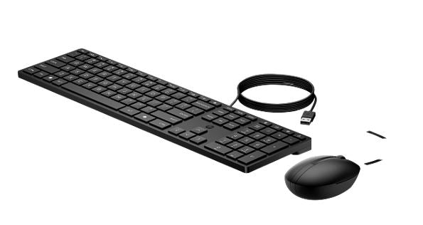 HP 320MK USB Wired Desktop Keyboard Mouse Combo Reduced-sized & Low-Profile Quiet Keys Plug&Play for Notebook