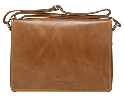 HP Marselisborg 14" Leather Messenger Business Laptop Bag Handcrafted Golden Tan Briefcase Durable Adjustable