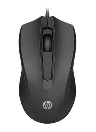 HP Wired Desktop 100 Mouse 1200dpi 3 Buttons Wired USB-A Connector Precise Red Optical Sensor 1.2M Cable Length