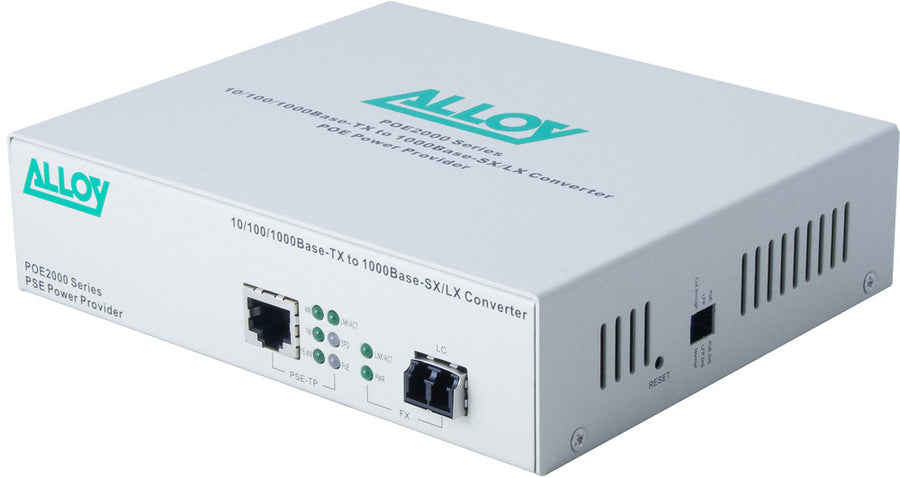 Alloy POE2000LC.10 10/100/1000Base-T PoE RJ-45 to 1000Base-LX SingleMode (LC). Wavelength: 1310nm. Max. range 10Km