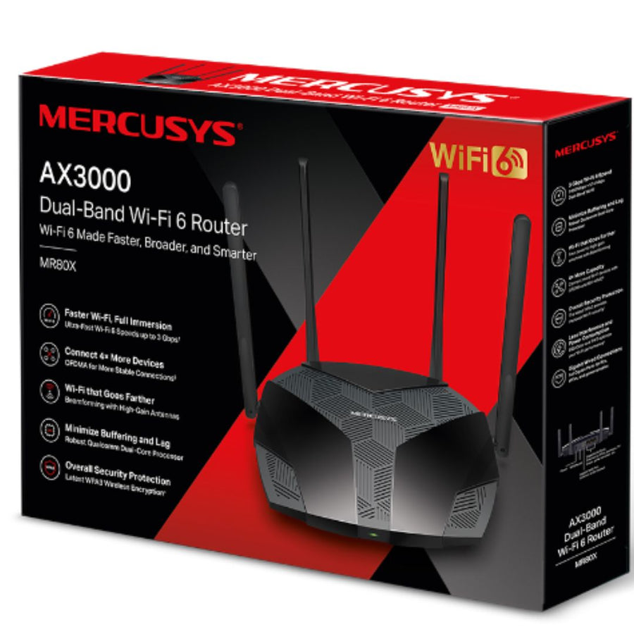 TP-LINK Mercusys MR80X AX3000 Dual-Band Wi-Fi 6 Router