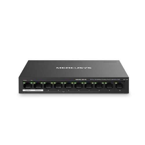 TP-LINK Mercusys MS110P 10-Port 10/100Mbps Desktop Switch with 8-Port PoE+