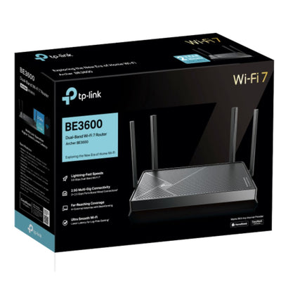 TP-LINK Archer BE3600 BE3600 Dual-Band Wi-Fi 7 Router (WIFI7) 1148 Mbps at 2.4 GHz + 4804 Mbps at 5 GHz
