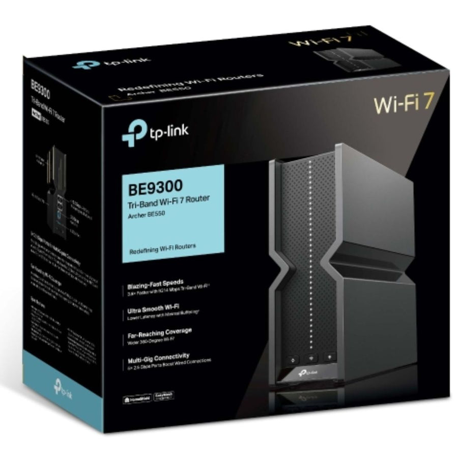 TP-LINK Archer BE550 V2 BE9300 Wi-Fi 7 Tri-Band Router 688 Mbps at 2.4 GHz + 2880 Mbps at 5 GHz + 5760 Mbps at 6