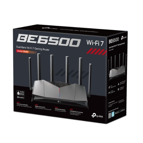TP-LINK Archer GE400 BE6500 Dual-Band Wi-Fi 7 Gaming Router (WIFI7) 688 Mbps at 2.4 GHz + 5765 Mbps at 5 GHz